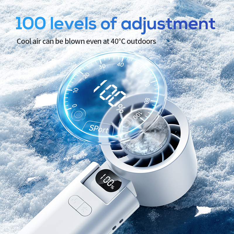 Folding Handheld Fan 100 Speed Adjustable Cold Air USB Rechargeable-Cellmalls