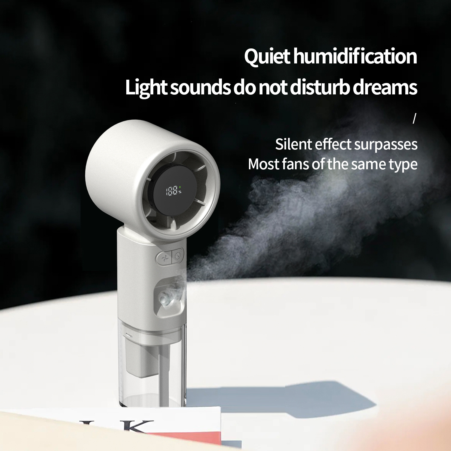 Turbo Mist Fan Handheld USB Rechargeable LED Display Stepless Speed-Cellmalls