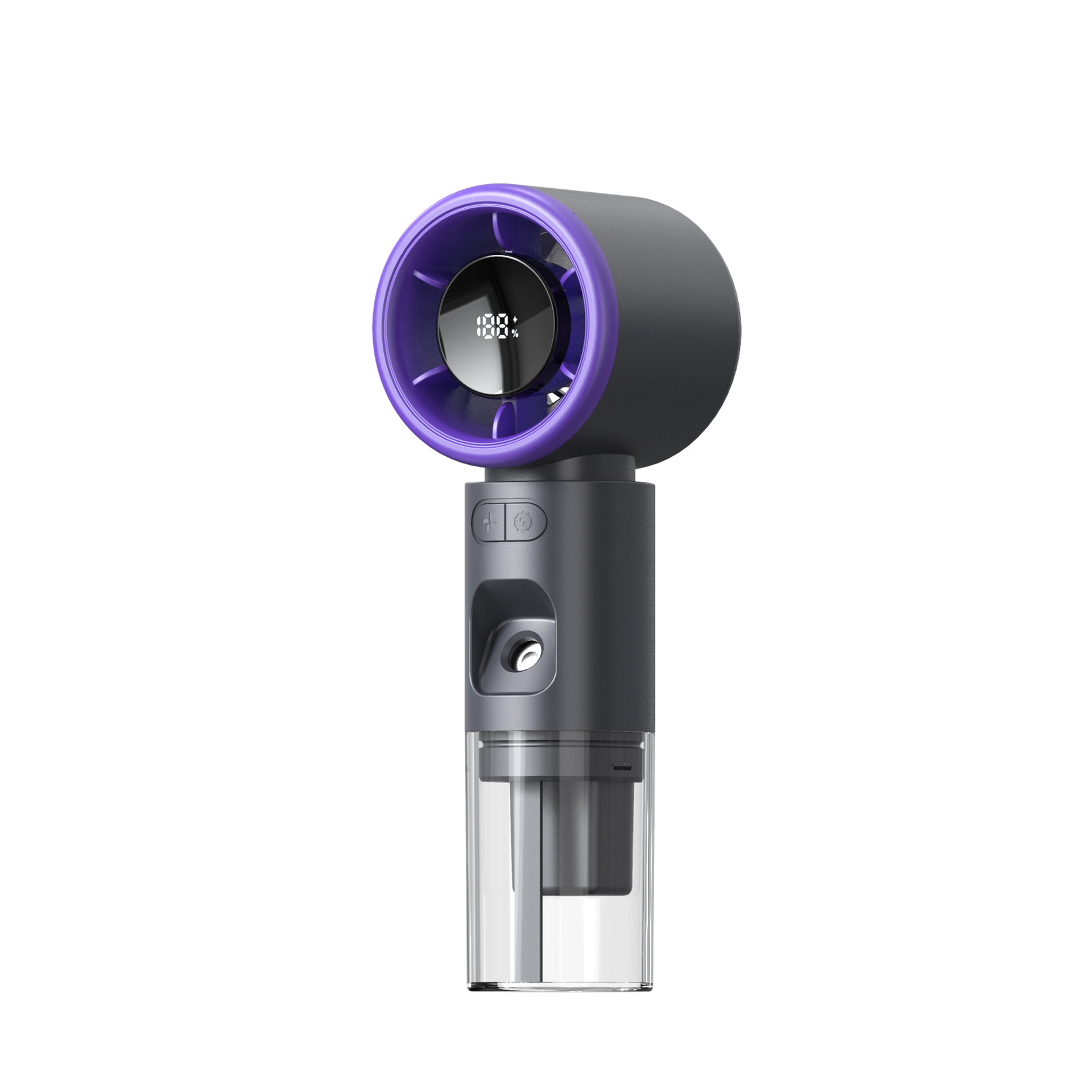 Turbo Mist Fan Handheld USB Rechargeable LED Display Stepless Speed-Cellmalls