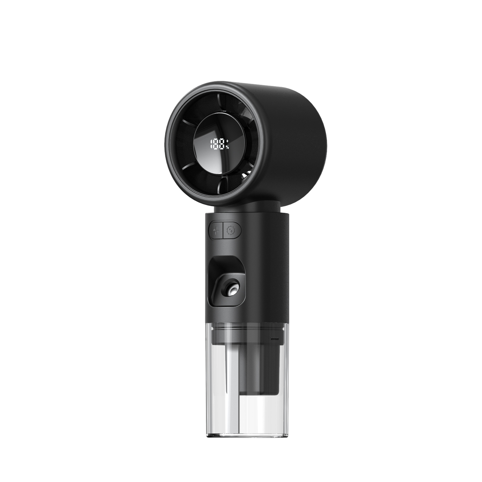 Turbo Mist Fan Handheld USB Rechargeable LED Display Stepless Speed-Cellmalls