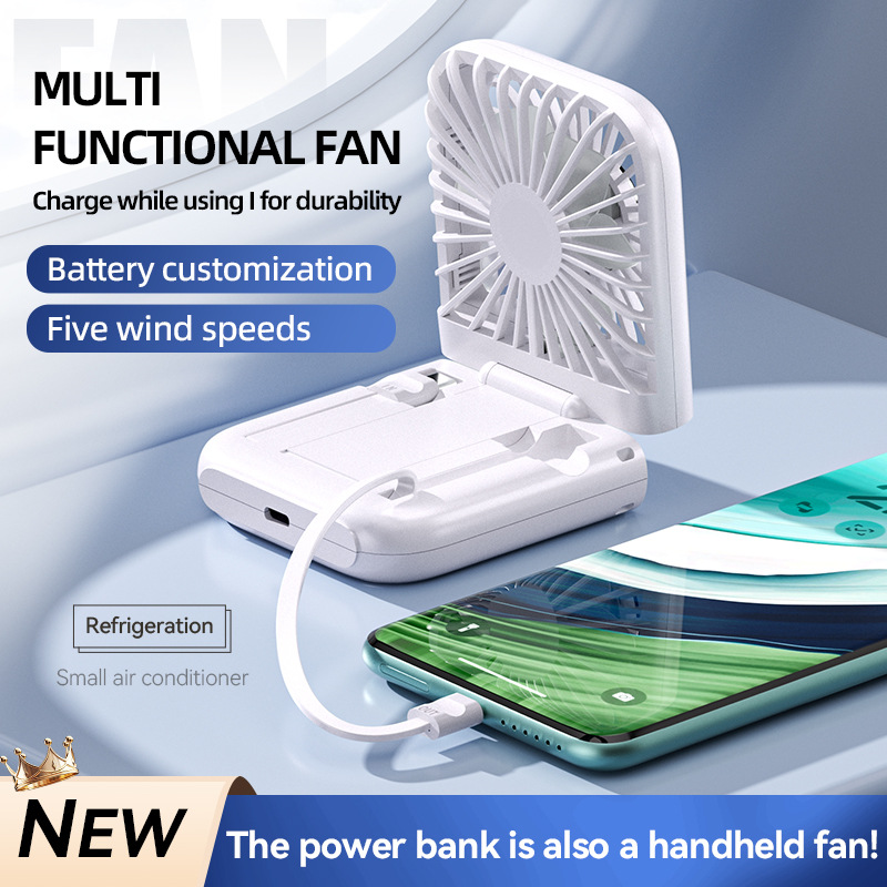 Ice Cooling Fan Handheld Portable Desktop Multifunction Mini Fa-Cellmalls