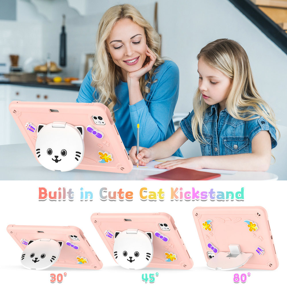 iPad Case Cute Cat Shockproof Silicone Cover For iPad Air Pro 7 8 9-Cellmalls