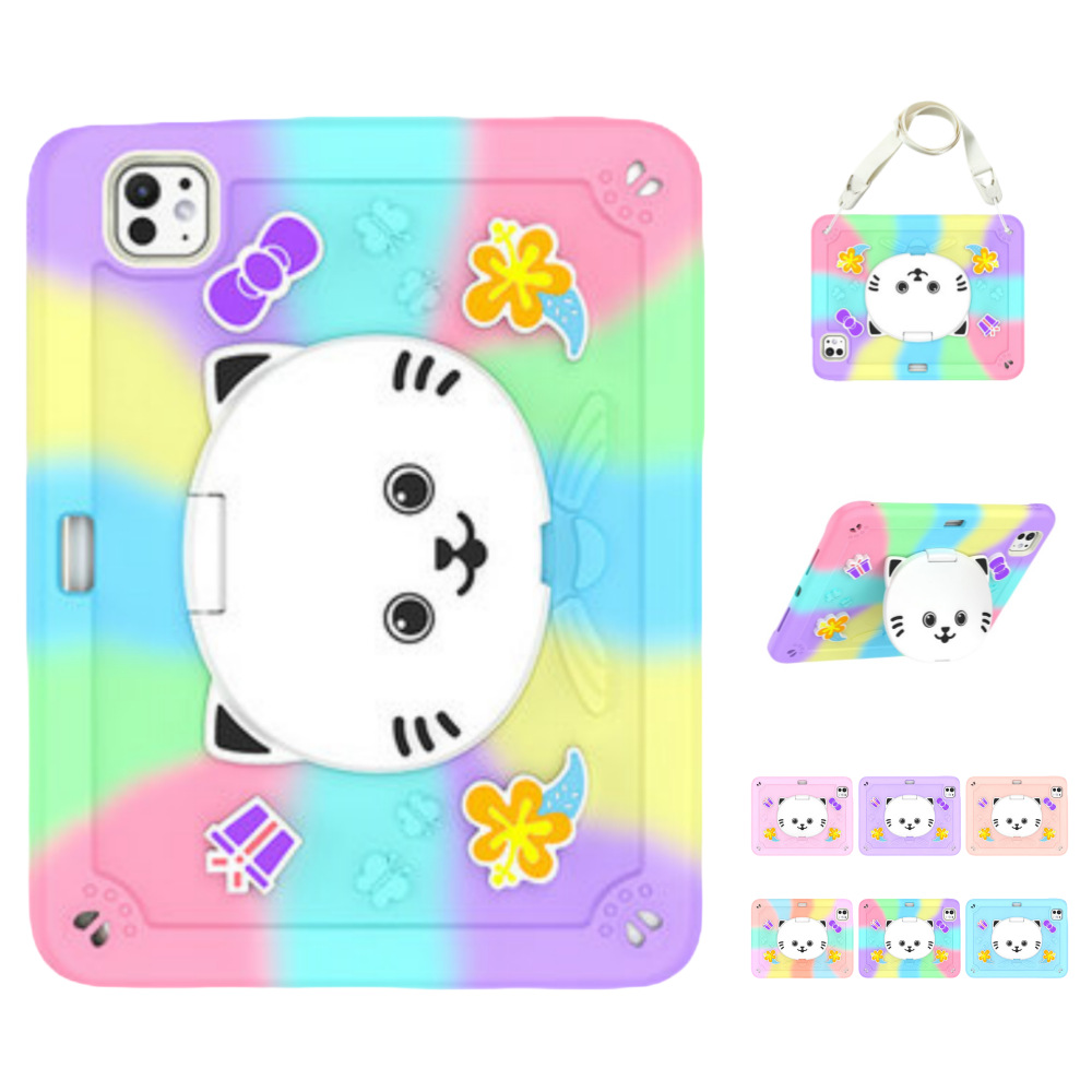 iPad Case Cute Cat Shockproof Silicone Cover For iPad Air Pro 7 8 9-Cellmalls