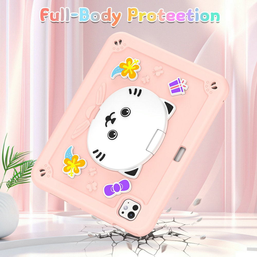 iPad Case Cute Cat Shockproof Silicone Cover For iPad Air Pro 7 8 9-Cellmalls