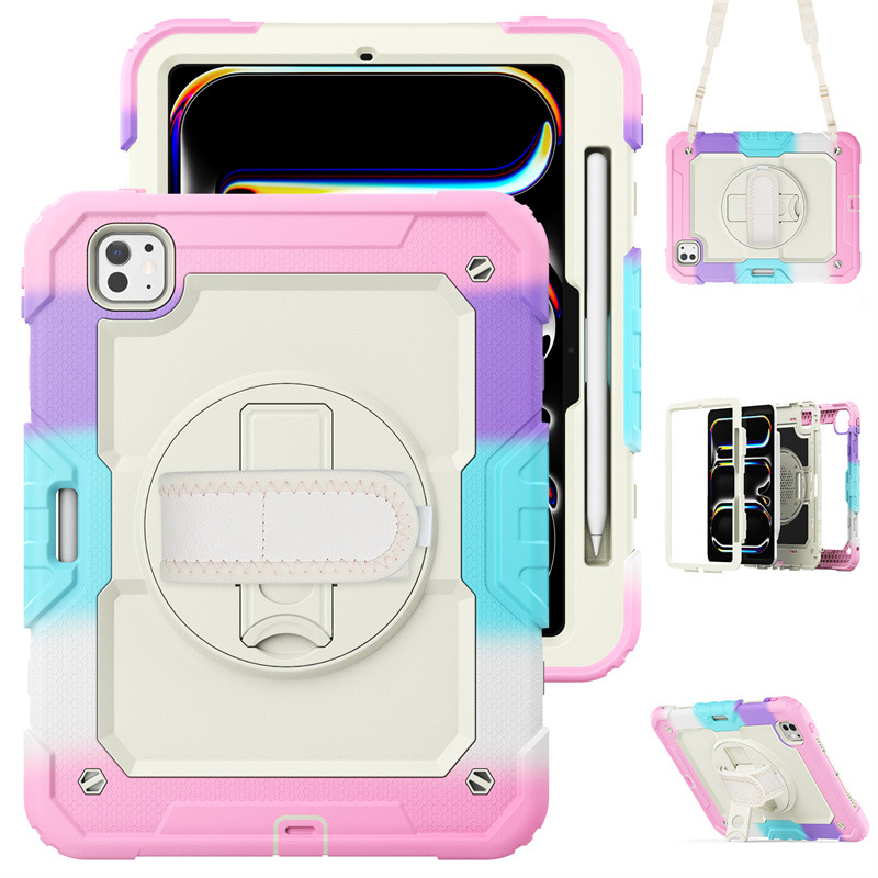 iPad Case With Strap Shockproof Silicone Cover For Multiple Models-Cellmalls