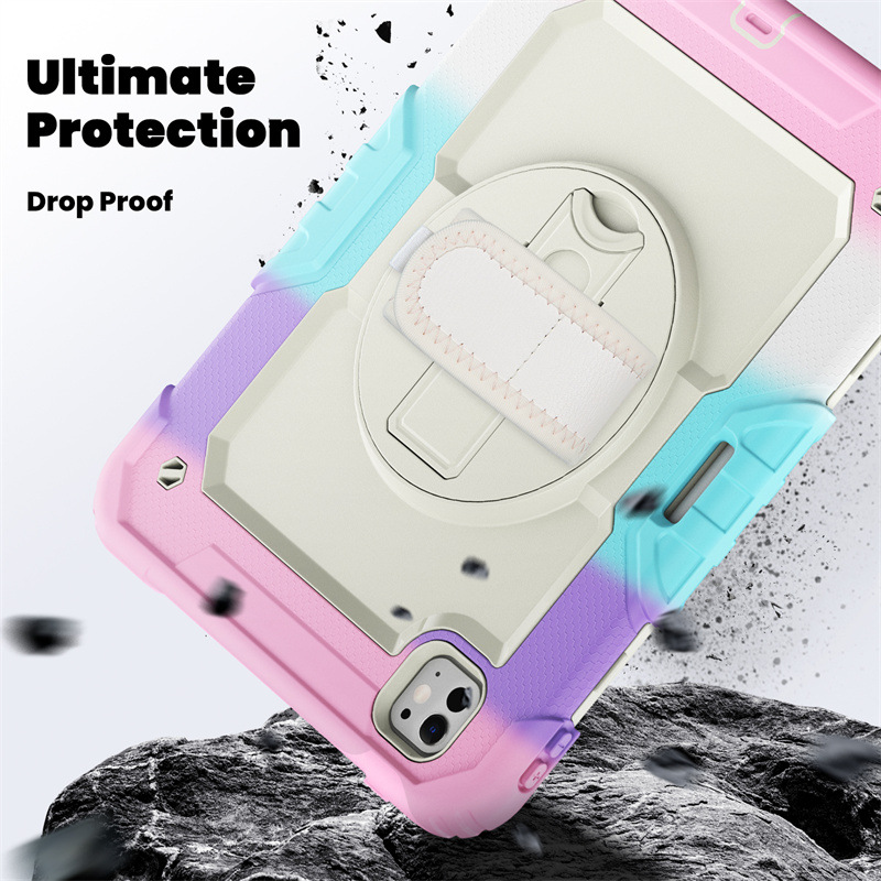 iPad Case With Strap Shockproof Silicone Cover For Multiple Models-Cellmalls