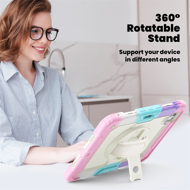 iPad Case With Strap Shockproof Silicone Cover For Multiple Models-Cellmalls