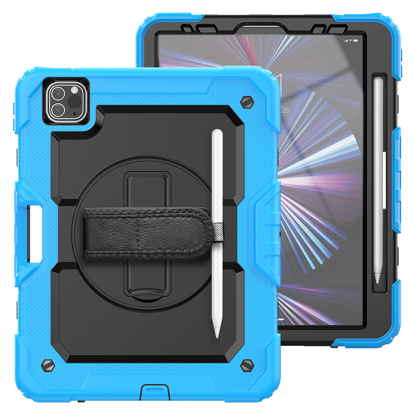 iPad Case With Strap Shockproof Silicone Cover For Multiple Models-Cellmalls