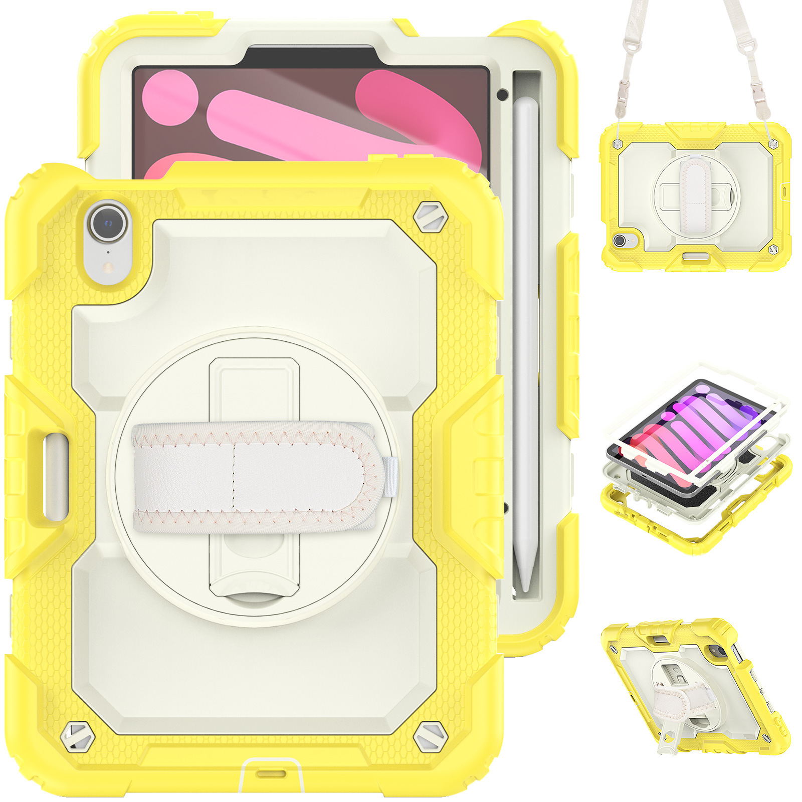 iPad Case With Strap Shockproof Silicone Cover For Multiple Models-Cellmalls