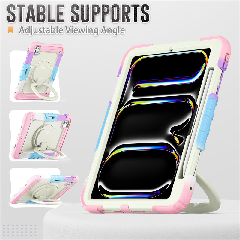 Tablet Case for iPad Silicone Shockproof Stand Protective Cover-Cellmalls