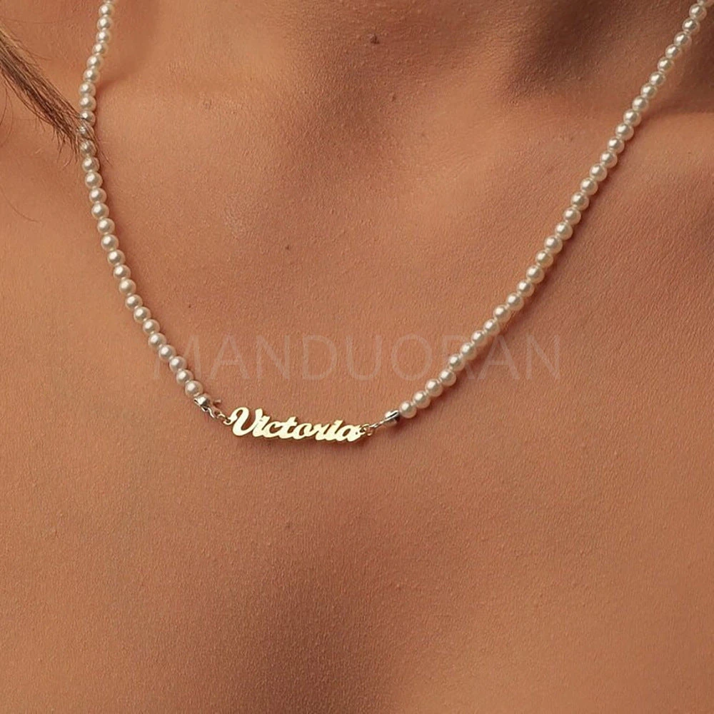 DIY NAME PEARL COLLAR CHAIN