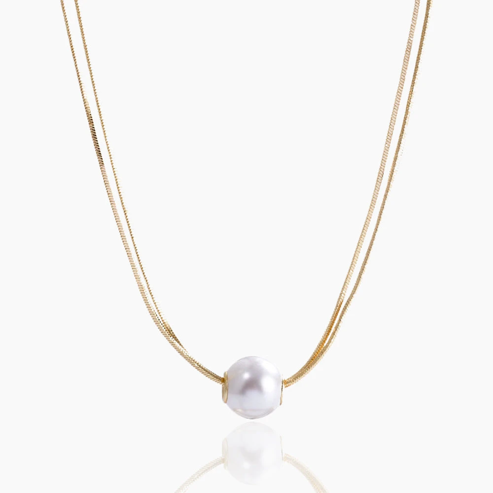 DOUBLE LAYERED PEARL NECKLACE