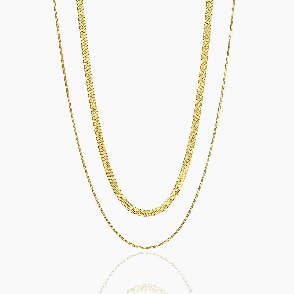 DOUBLE-PLATED MINIMALIST INS NECKLACE
