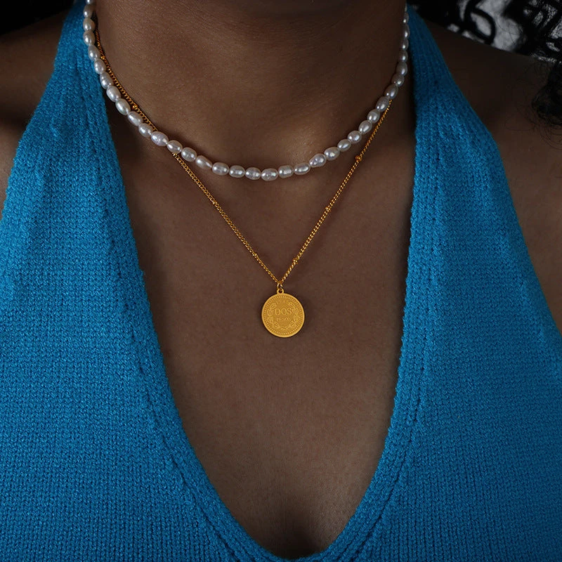 DOUBLE SIDED PEARL NECKLACE