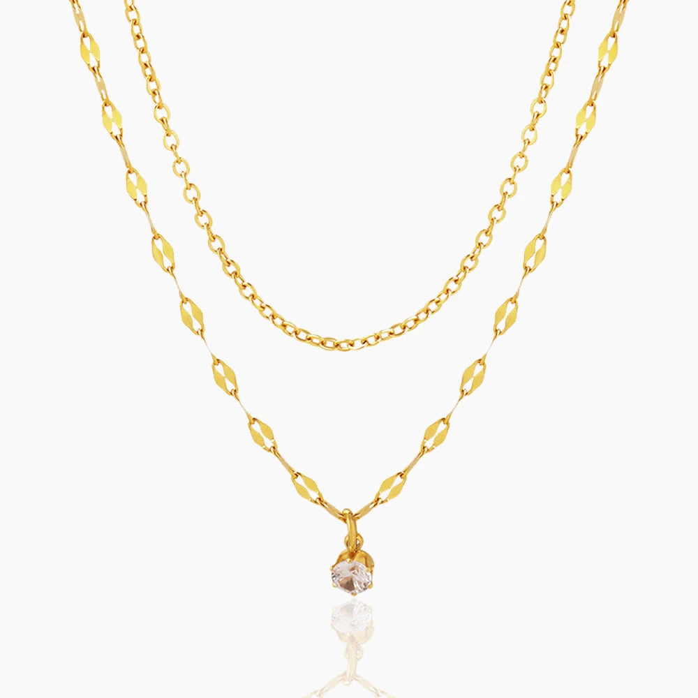 FRENCH DOUBLE LAYERED LAYERED NECKLACE