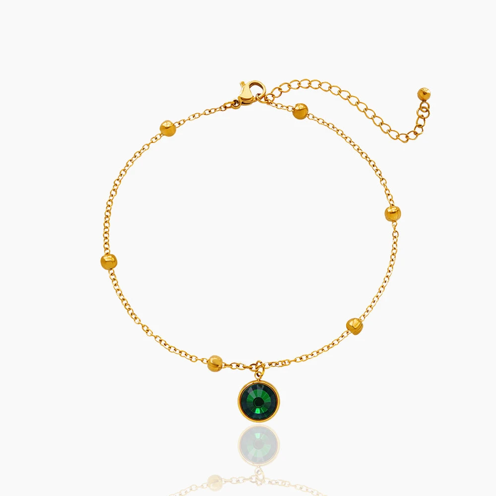 GREEN STONE FOOT ANKLET
