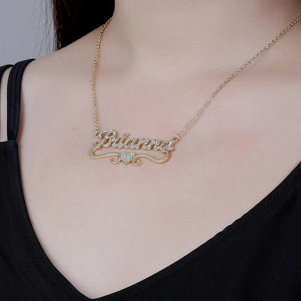 ICED HEART NAME NECKLACE