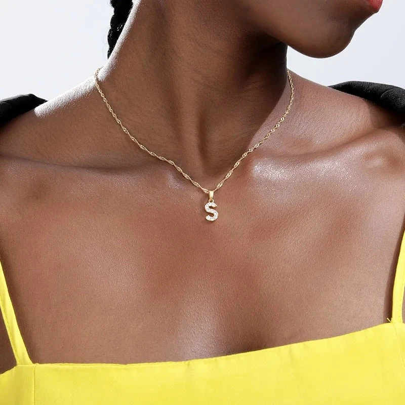 LETTERS ICED OUT NECKLACES