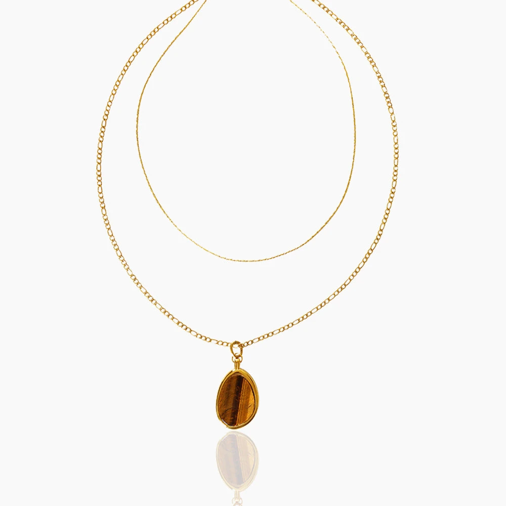 PALACE WIND TIGER EYE STONE NECKLACE