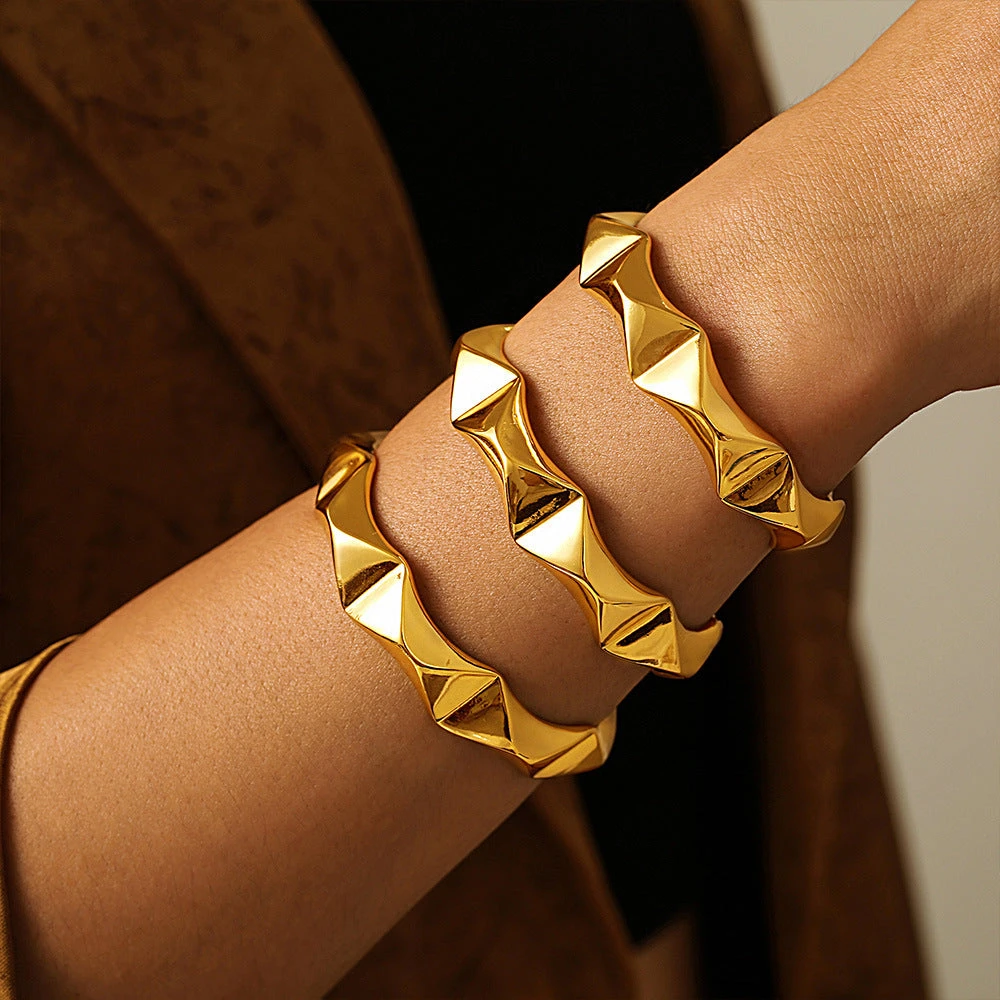 RETRO GEOMETRIC CONCAVE CONVEX BRACELET