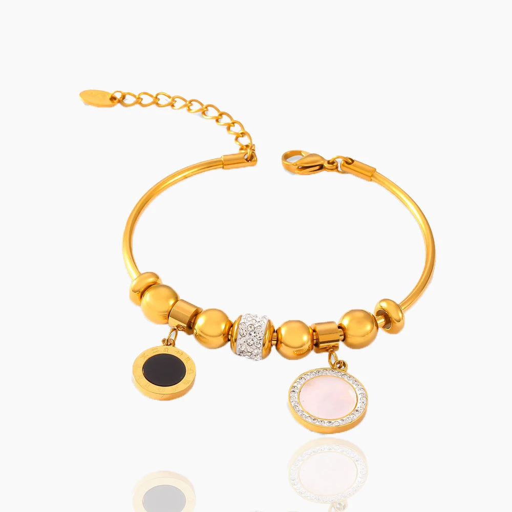 ROUND BRAND PENDANT BRACELET