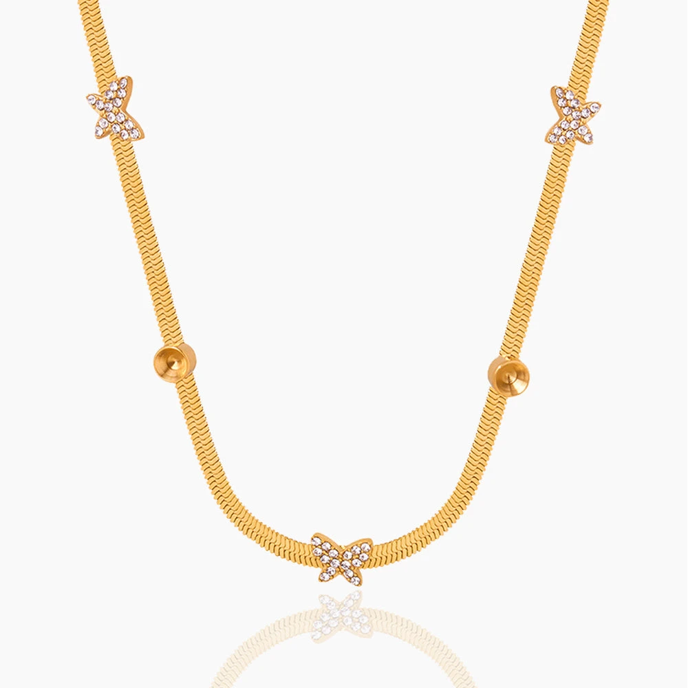 SNAKE BONE BUTTERFLY NECKLACE