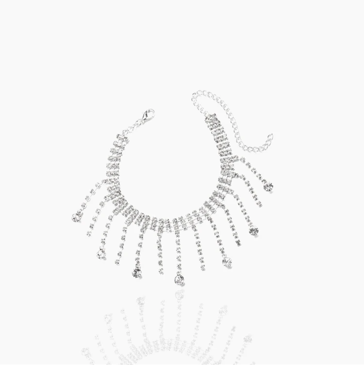 Tassel Beach Double Layer Teardrop Anklet