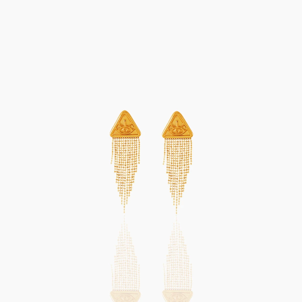 TRIANGLE DEVIL'S EYE EARRINGS