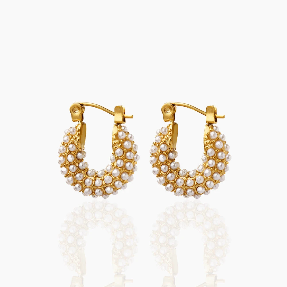 UNIQUE BAROQUE STYLE IMITATION PEARL EARRINGS
