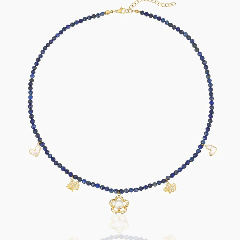 Vintage Butterfly Pearl Necklace