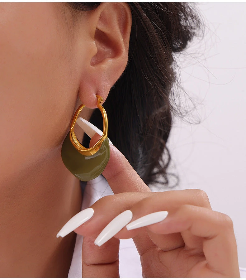 VINTAGE BAG OIL DRIPPING EARRINGS