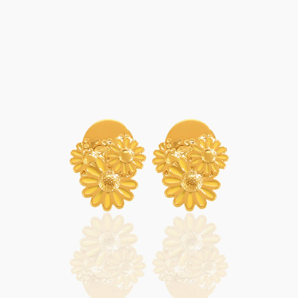 VINTAGE DAISY DRIP OIL EARRINGS