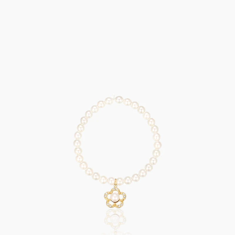 Vintage style flower pearl bracelet