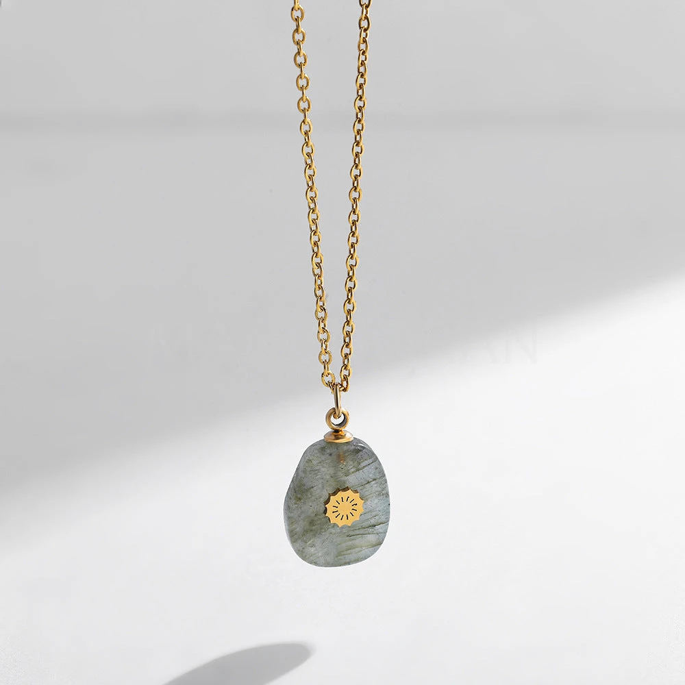 WATER DROP NATURAL STONE PENDANT NECKLACE