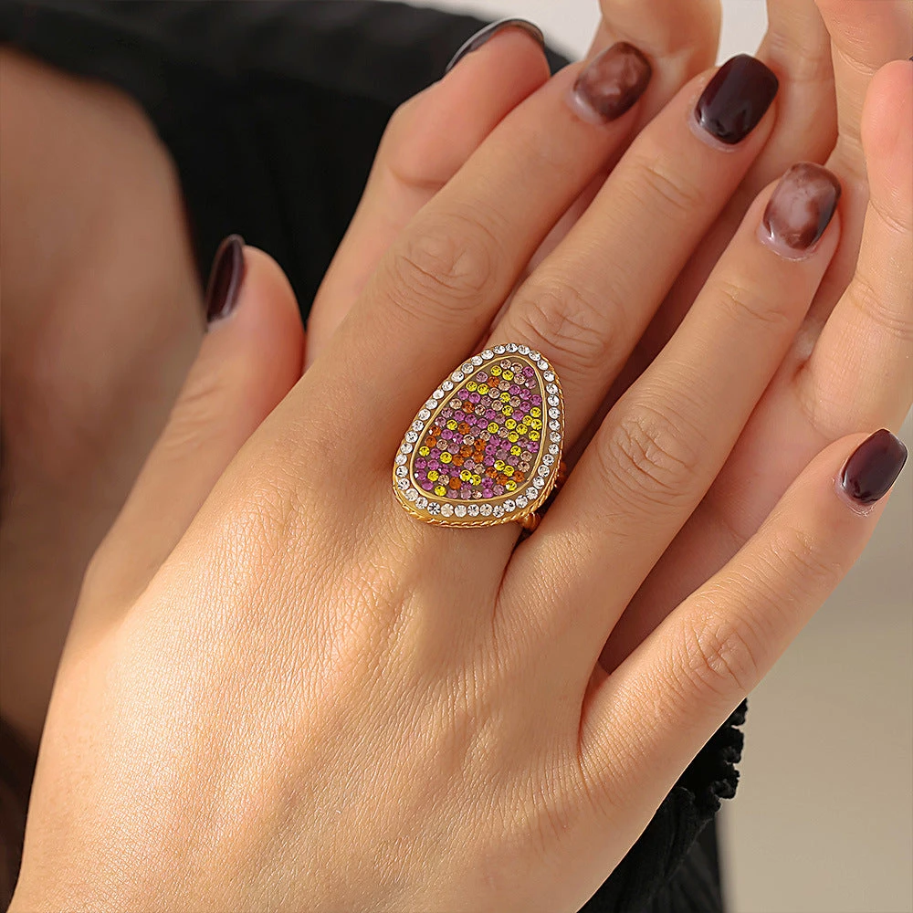 WATER DROP STICKING COLOR HEMP LACE RING