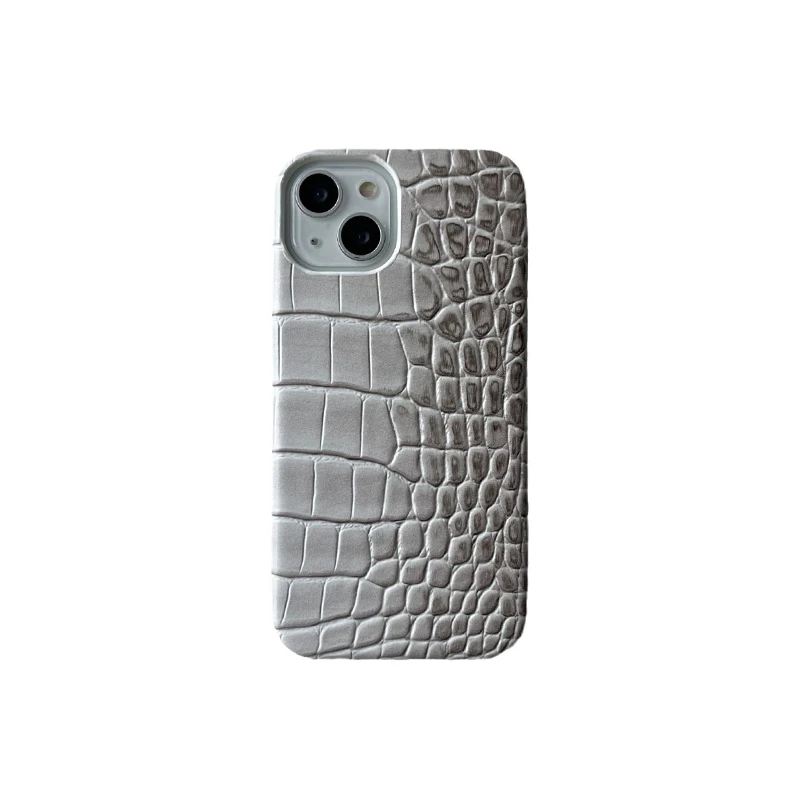For iPhone Luxury Crocodile Texture Phone Case Soft Back Full Cover