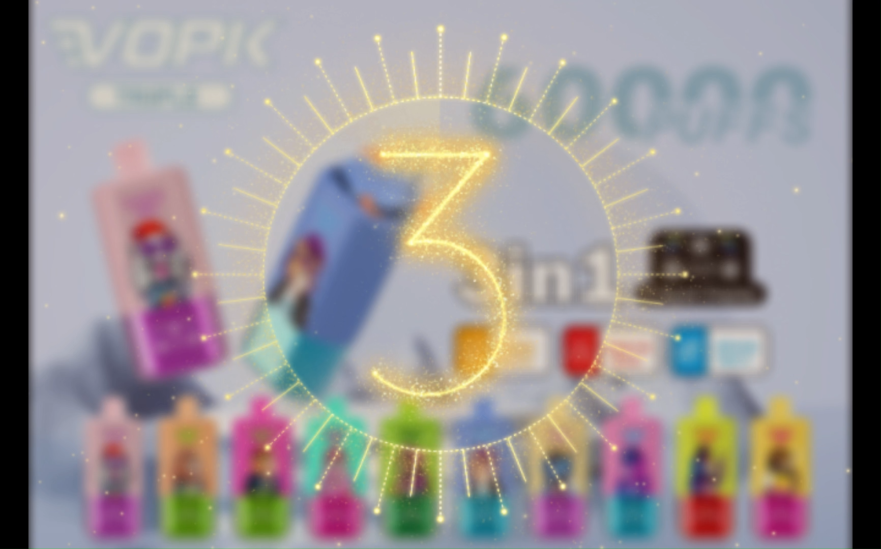 VOPK Triple 60000 60k Puffs 3 in 1 Flavors Newest Original Disposable Vape With LED Display Vaper 