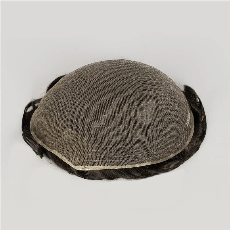 100% Human Hair Natural Color Full French Lace Hair Pieces