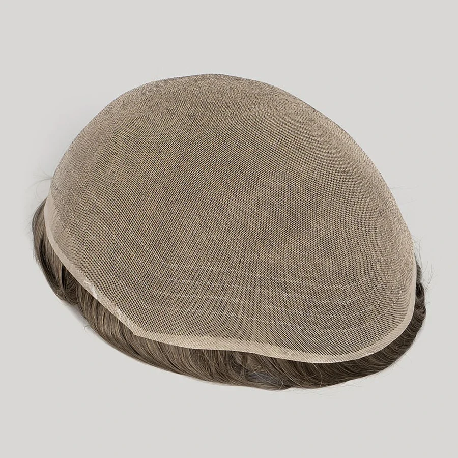 100% Human Hair Full Lace Toupee Mens Hair Systems #5 Brown color