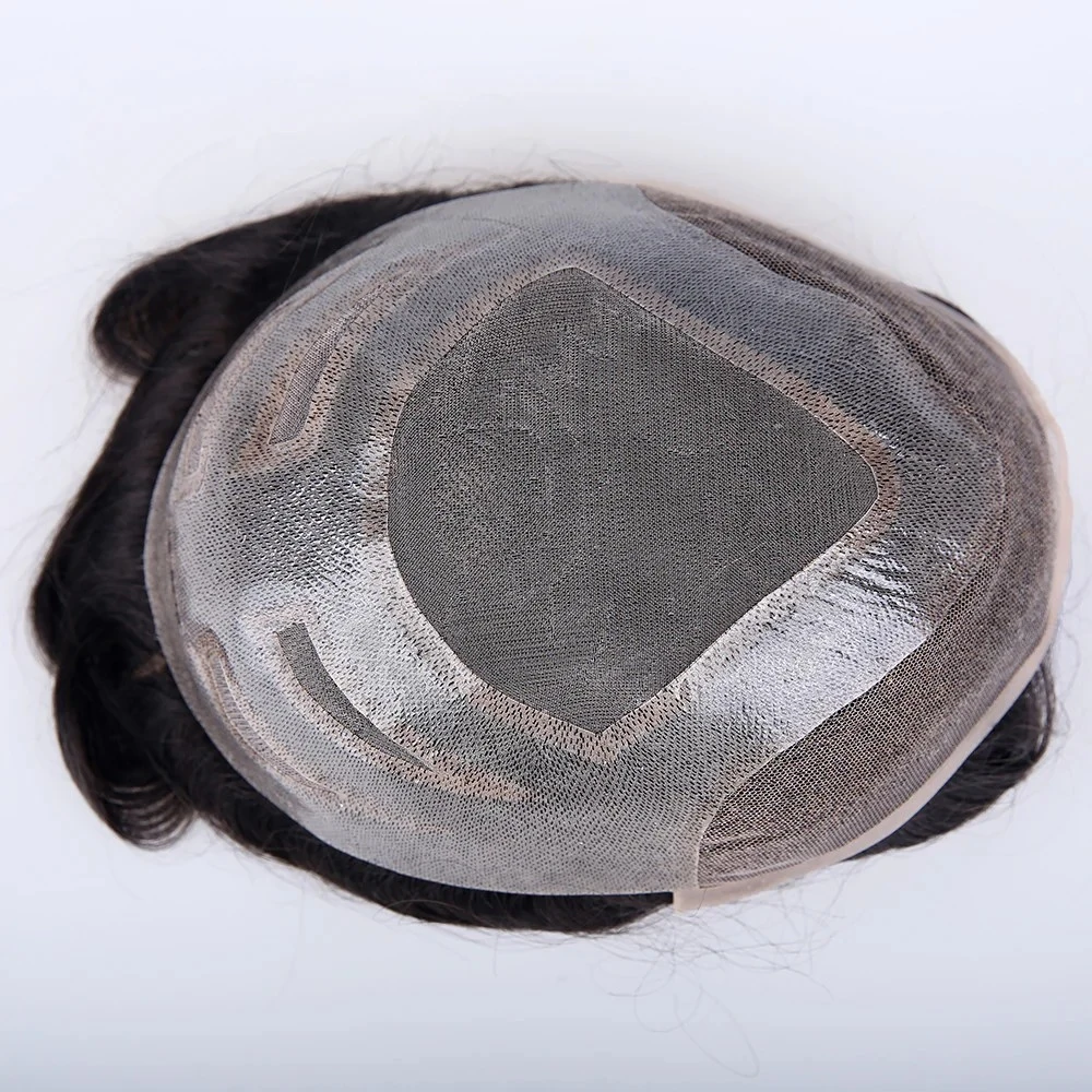 100% Human Hair Mono Top PU Around Lace Front Nature color Hair Systems