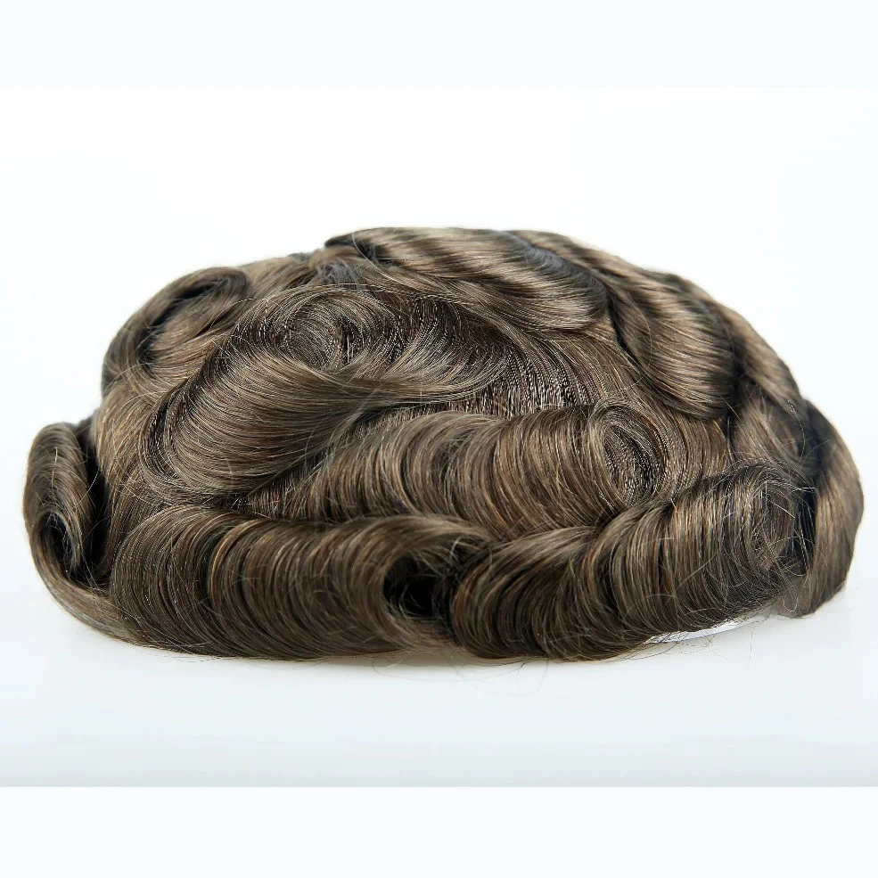 European Hair Lace Front Mono Top Clear PU Around Brown Men Wigs