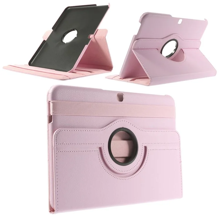 Black Litchi Leather 360 Degree Rotary Stand Case for Samsung Galaxy Tab 4 10.1 T531 T530 T535-Cellmalls