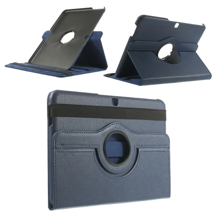 Black Litchi Leather 360 Degree Rotary Stand Case for Samsung Galaxy Tab 4 10.1 T531 T530 T535-Cellmalls