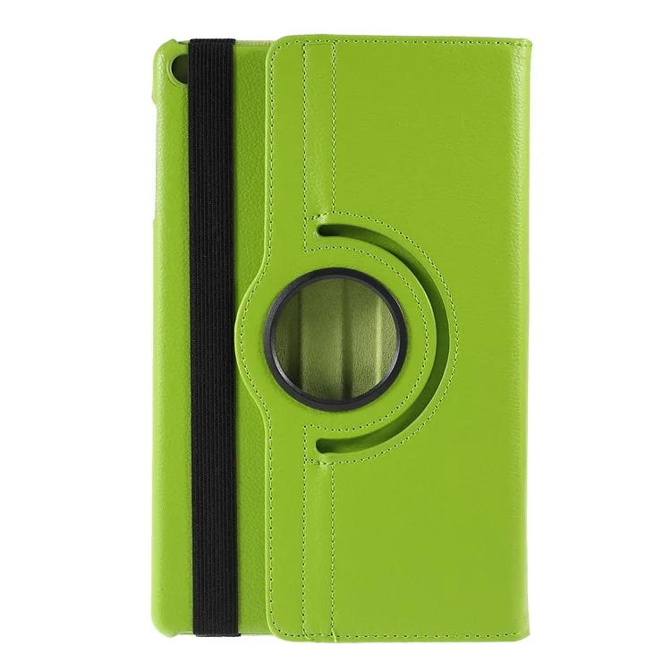 For Samsung Galaxy TAB A 10.1 (2019) SM-T510 / SM-T515 Litchi Texture Leather Tablet Cover with 360-Degree Rotation Multi-Angle Supporting - Black-Cellmalls