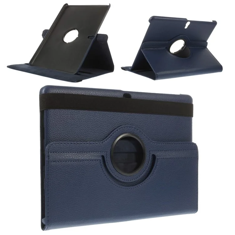 Rotary Stand Litchi Grain Smart Leather Cover for Samsung Galaxy Tab S 10.5 T800 T805 - Black-Cellmalls