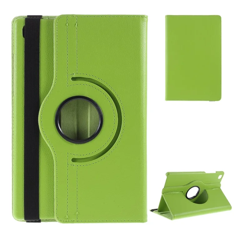 Middle Hollow on the back Leather Case with 360-Degree Rotating Stand + Elastic Fasten Band for Samsung Galaxy Tab A7 10.4 (2020) / (2022) - Black-Cellmalls