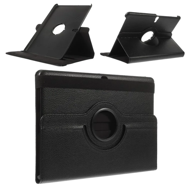 Rotary Stand Litchi Grain Smart Leather Cover for Samsung Galaxy Tab S 10.5 T800 T805 - Black-Cellmalls