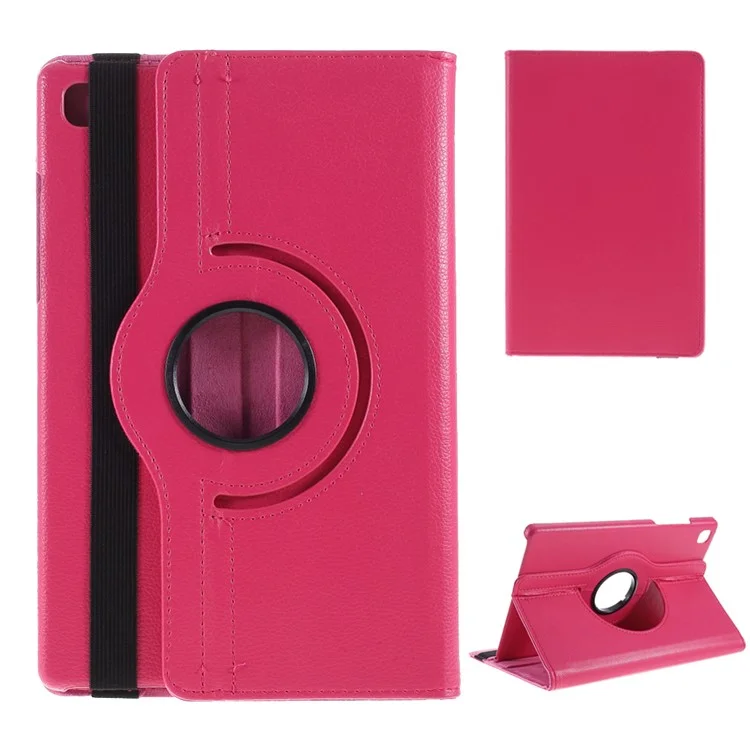 Middle Hollow on the back Leather Case with 360-Degree Rotating Stand + Elastic Fasten Band for Samsung Galaxy Tab A7 10.4 (2020) / (2022) - Black-Cellmalls