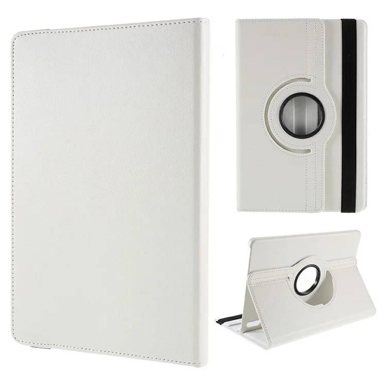 For Samsung Galaxy Tab S10 FE+ Case Rotating Stand PU Leather + PC Tablet Cover with Elastic Band - Red-Cellmalls