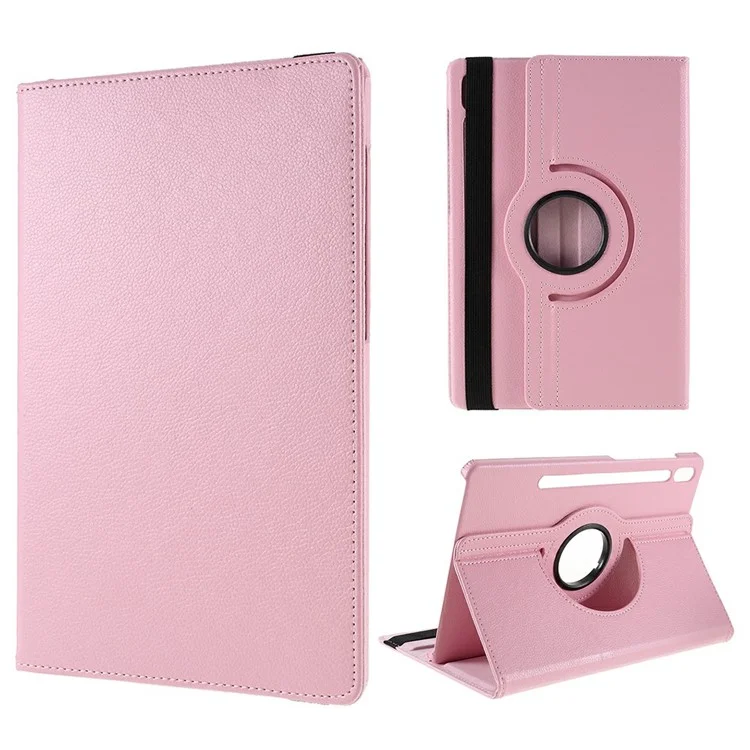 For Samsung Galaxy Tab S10 FE+ Case Rotating Stand PU Leather + PC Tablet Cover with Elastic Band - Red-Cellmalls